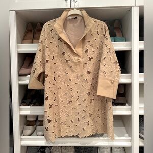 Tuckernuck tan lace willow blouse. Looks great with black pants. High quality